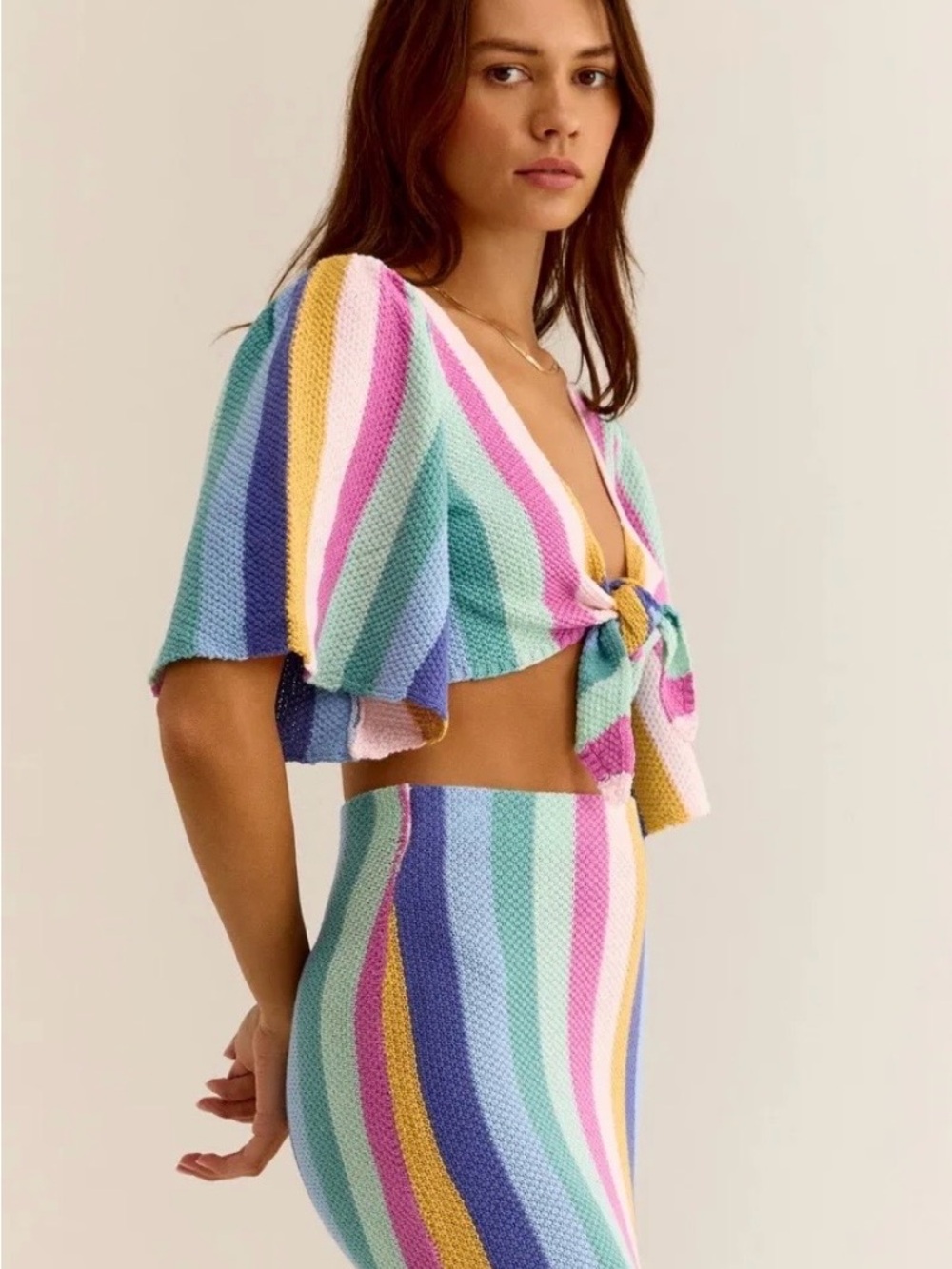 Z supply Striped skirt in Pastel Rainbow - Picture 3 of 4
